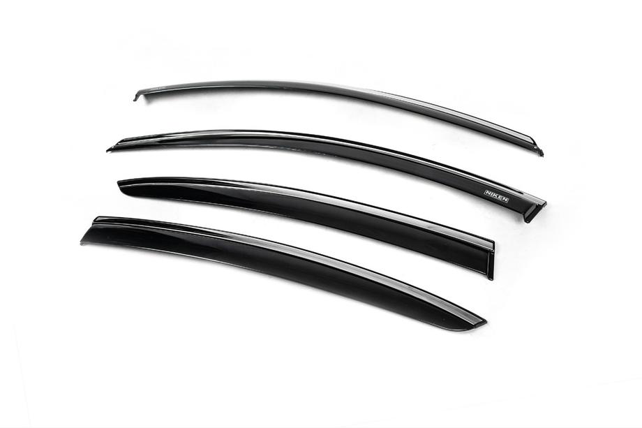 Renault Megane IV 2016-2025 Window Deflectors with Chrome Trim SD (4 pcs, Niken) Image