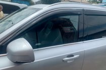Volvo XC90 2015- Window deflectors with chrome strip (4 pcs, HIC) photo 4