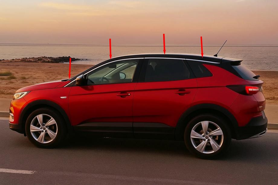 Opel Grandland X 2017- Upper Window Trim Stainless Steel (8 pcs) Image