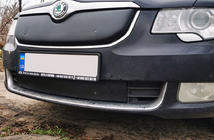 Skoda Superb 2009-2015 Winter grille cover (Upper, 2008-2013) Glossy photo 2