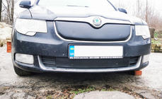 Skoda Superb 2009-2015 Winter grille cover (Upper, 2008-2013) Glossy photo 3