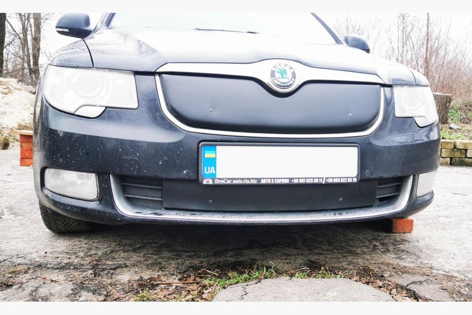 Skoda Superb 2009-2015 Winter grille cover (Upper, 2008-2013) Matte Photo 3