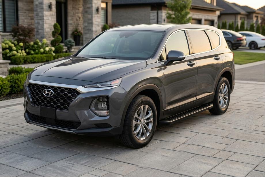 Hyundai Santa Fe 4 2018-2023 Side Steps Allmond Black (2 pcs, Aluminum) Image