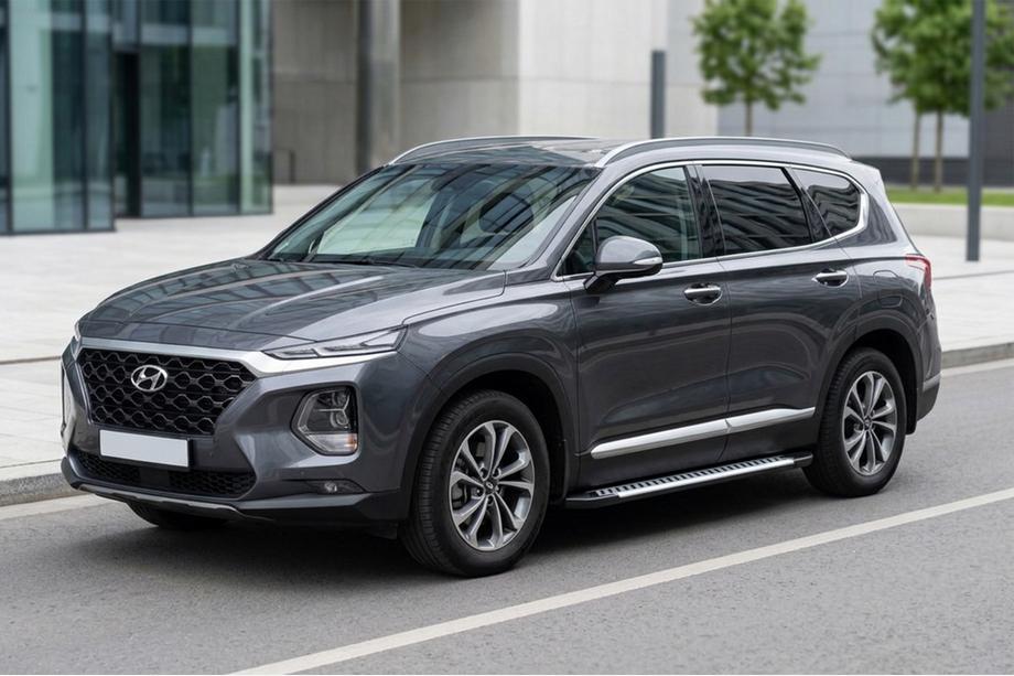 Hyundai Santa Fe 4 2018-2023 Side Steps Line (2 pcs, Aluminum) Image