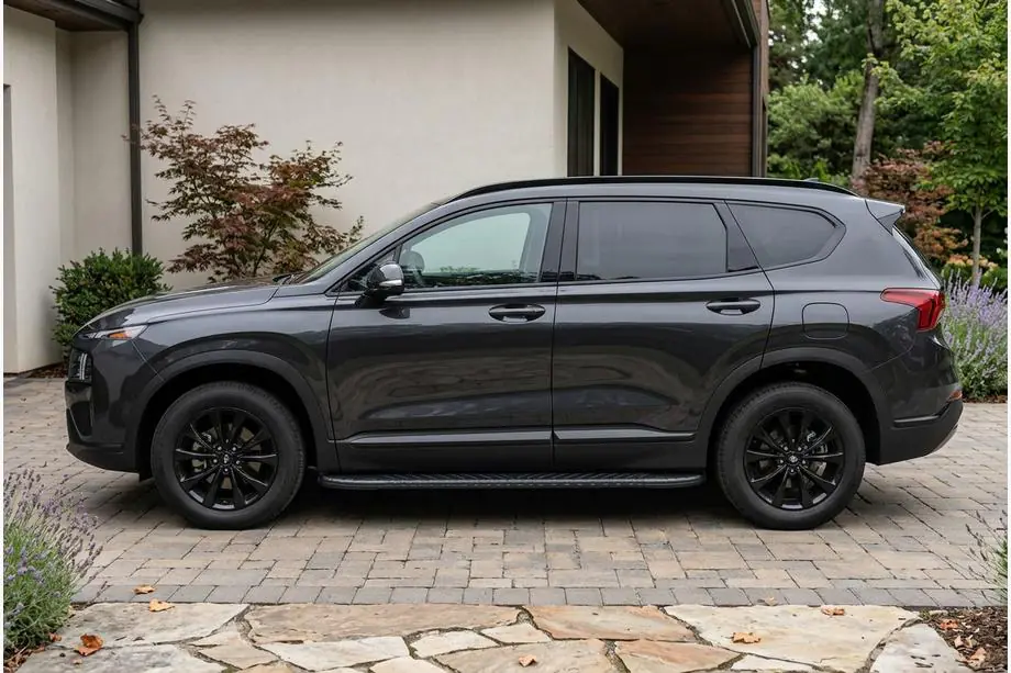 Hyundai Santa Fe 4 2018-2023 Side Steps Bosphore Black (2 pcs, Aluminum) Image
