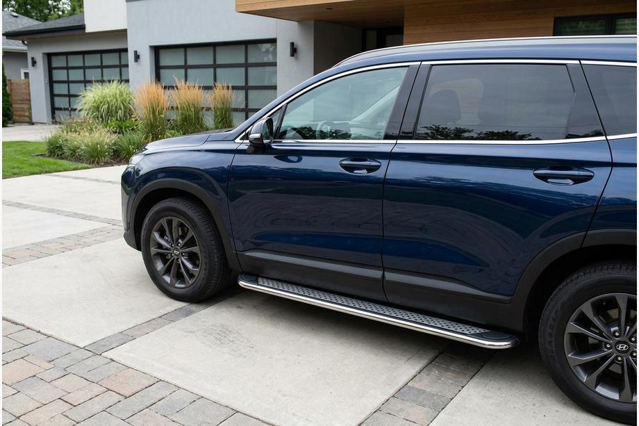 Hyundai Santa Fe 4 2018-2023 Side Steps Maydos V2 (2 pcs, Aluminum & Stainless Steel) Image