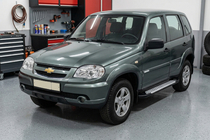 Chevrolet Niva 1998-2020 Side Steps Allmond Grey (2 pcs, Aluminum) photo 1