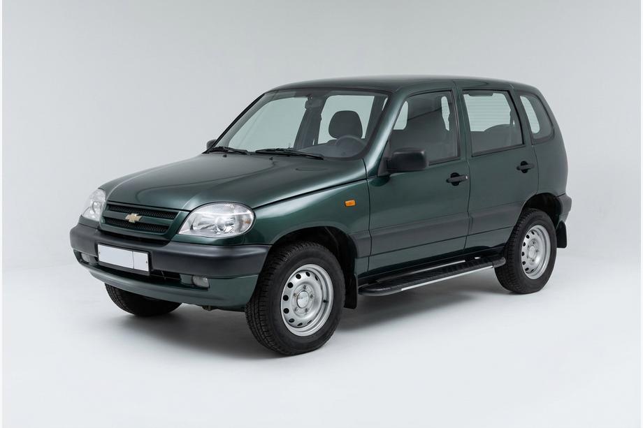 Chevrolet Niva 1998-2020 Side Steps Bosphore Grey (2 pcs, Aluminum) Image