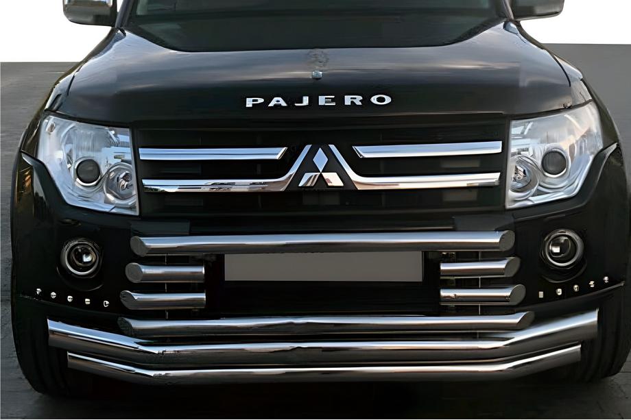 Mitsubishi Pajero Wagon IV 2006-2021 Front Bull Bar ST015-9 (Stainless Steel) Image