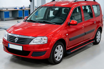 Dacia Logan MCV 2004-2014 Side Steps Maya Red (2 pcs, Aluminum) photo 3