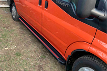 Ford Transit 2000–2014 Side Steps Maya Red (2 pcs, Aluminum) L3/L4 (long) photo 2