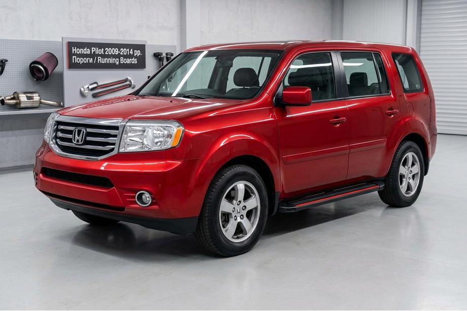 Honda Pilot 2008-2015 Side Steps Maya Red (2 pcs, Aluminum) Image