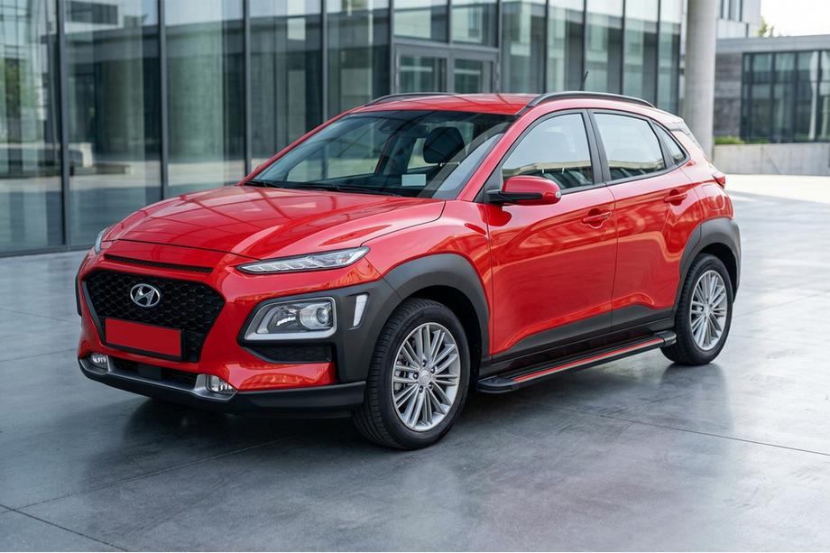 Hyundai Kona 2017-2023 Side Steps Maya Red (2 pcs, Aluminum) Image