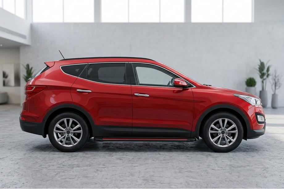 Hyundai Santa Fe 3 2012-2018 Side Steps Maya Red (2 pcs, Aluminum) Image