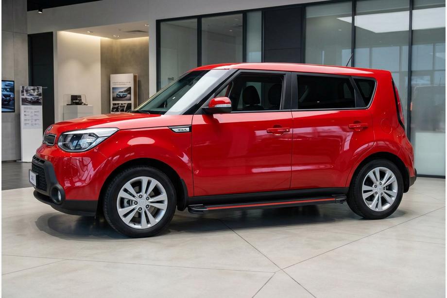 Kia Soul II 2013-2018 Side Steps Maya Red (2 pcs, Aluminum) Image