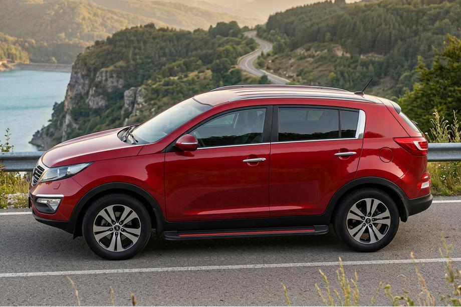 Kia Sportage 2010-2015 Side Steps Maya Red-Black (2 pcs, Aluminum) Image