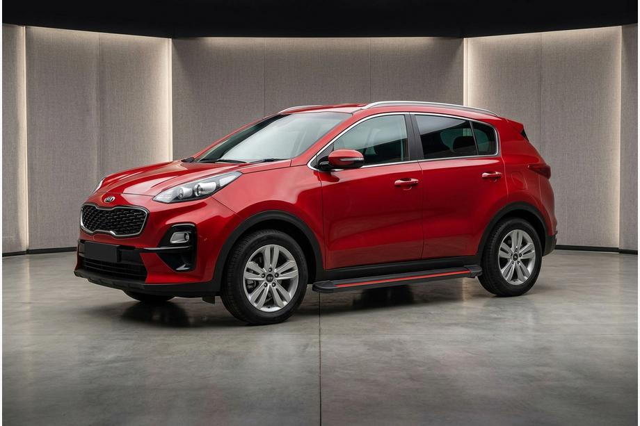 Kia Sportage 2015-2021 Side Steps Maya Red (2 pcs, Aluminum) Image