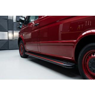 Side Steps Maya Red-Black (2 pcs, Aluminum) Mercedes Vito W639 2004-2014 photo 1
