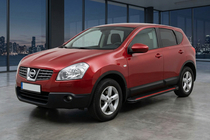 Nissan Qashqai 2007-2010 Side Steps Maya Red-Black (2 pcs, Aluminum) photo 1
