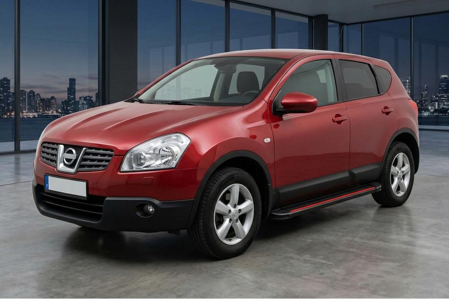 Nissan Qashqai 2007-2010 Side Steps Maya Red-Black (2 pcs, Aluminum) Image