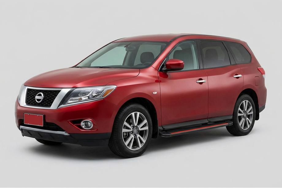 Nissan Pathfinder R52 2012-2021 Side Steps Maya Red (2 pcs, Aluminum) Image