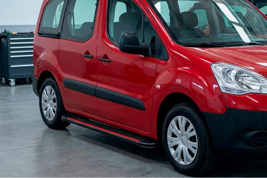 Peugeot Partner Tepee 2008-2018 Side Steps Maya Red (2 pcs, Aluminum) Image