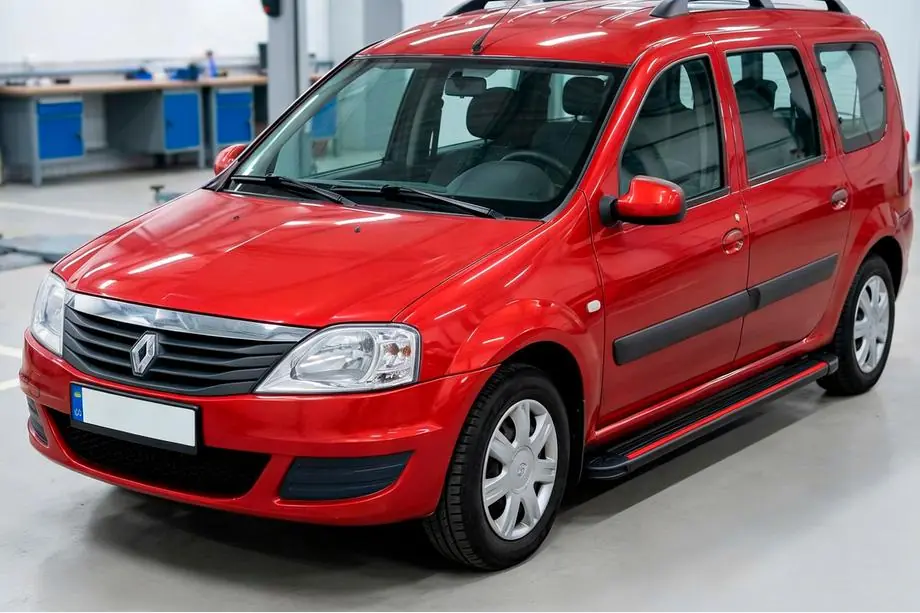 Renault Logan MCV 2005-2013 Side Steps Maya Red (2 pcs, Aluminum) Image