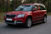 Skoda Yeti 2009-2017 Side Steps Maya Red (2 pcs, Aluminum) photo 1