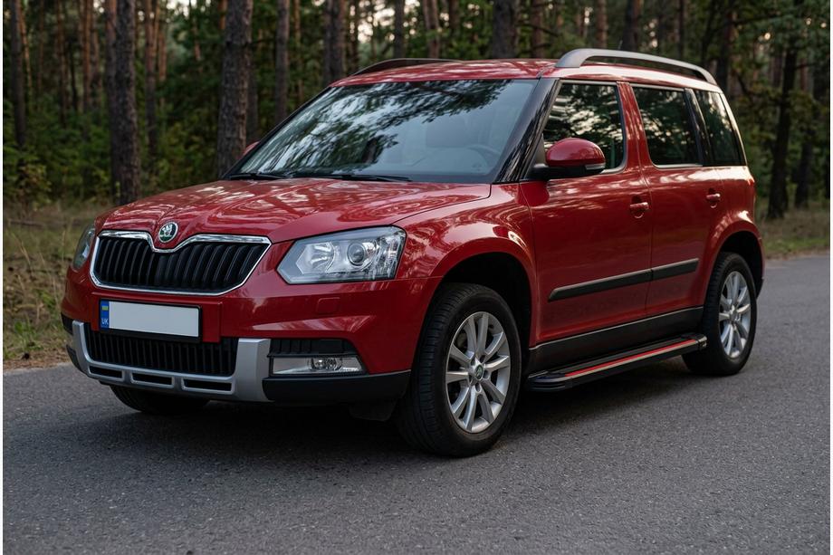 Skoda Yeti 2009-2017 Side Steps Maya Red (2 pcs, Aluminum) Image