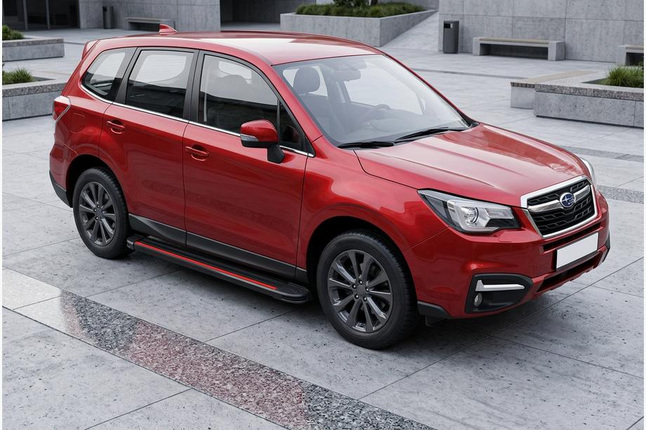 Subaru Forester 2013-2018 Side Steps Maya Red (2 pcs, Aluminum) Image