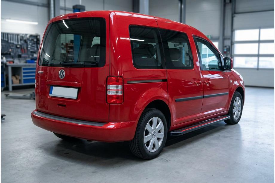 Volkswagen Caddy 2004-2010 Side Steps Maya Red (2 pcs, Aluminum) Maxi Base Image