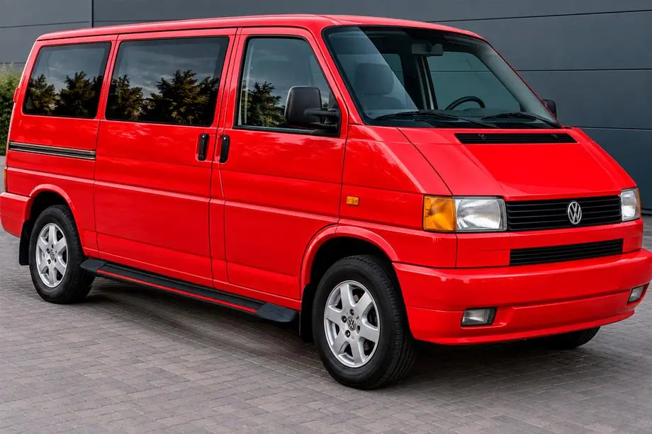 Volkswagen T4 Transporter 1990-2003 Side Steps Maya Red (2 pcs, Aluminum) Long Wheelbase Image