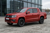 Volkswagen Amarok 2010-2022 Side Steps Maya Red-Black (2 pcs, Aluminum) photo 1