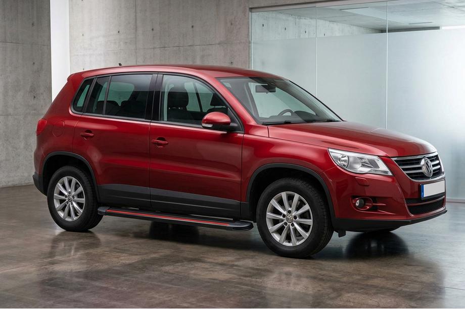Volkswagen Tiguan 2007-2016 Side Steps Maya Red (2 pcs, Aluminum) Image