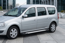 Lada Largus 2012- Side Steps X5-Type (2 pcs, Aluminum) photo 1