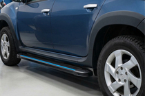 Dacia Duster 2008-2018 Side Steps Maya Blue (2 pcs, Aluminum) photo 1