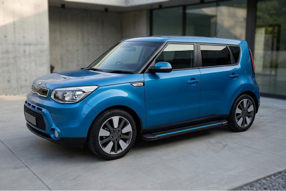 Kia Soul II 2013-2018 Side Steps Maya Blue (2 pcs, Aluminum) Image