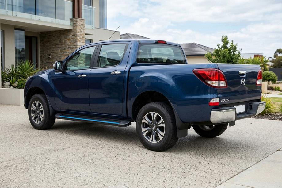 Mazda BT-50 2012- Side Steps Maya Blue (2 pcs, Aluminum) Image