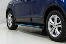 Nissan Qashqai 2010-2014 Side Steps Maya Blue (2 pcs, Aluminum) Long Wheelbase photo 1