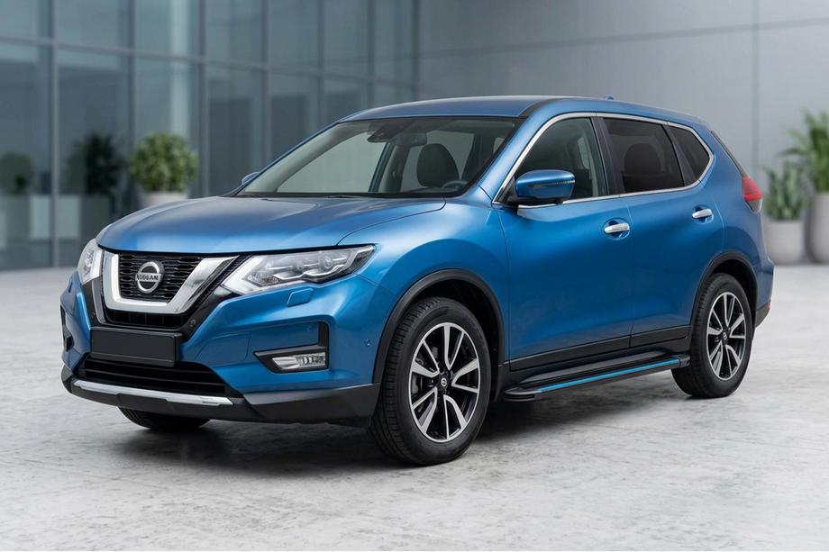 Nissan X-trail T32/Rogue 2014-2021 Side Steps Maya Blue (2 pcs, Aluminum) Image