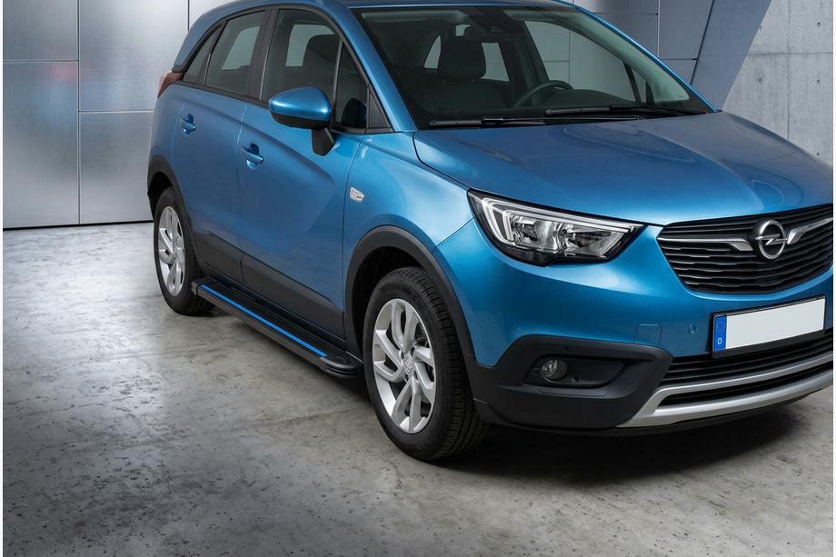 Opel Crossland X 2017-2024 Side Steps Maya Blue (2 pcs, Aluminum) Image