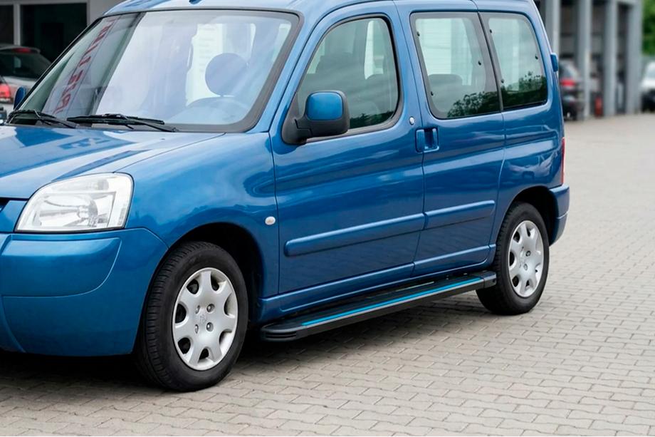Peugeot Partner 1996-2008 Side Steps Maya Blue (2 pcs, Aluminum) Image