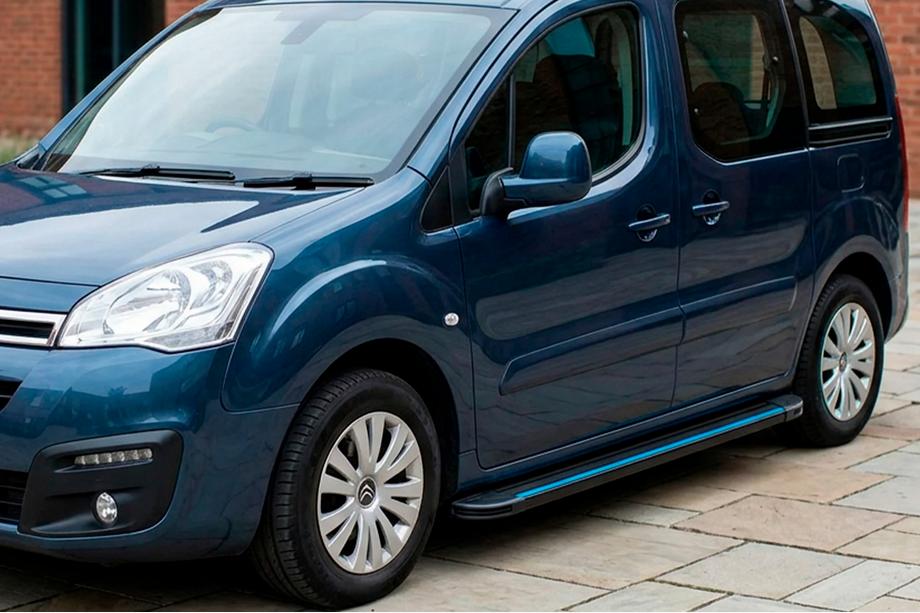 Peugeot Partner Tepee 2008-2018 Side Steps Maya Blue (2 pcs, Aluminum) Image