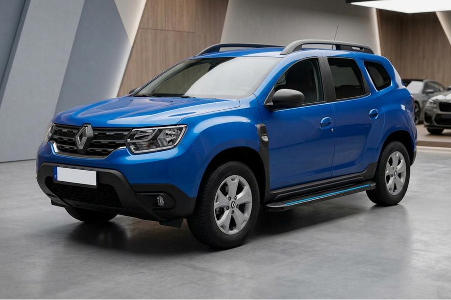 Renault Duster 2018-2024 Side Steps Maya Blue (2 pcs, Aluminum) Image