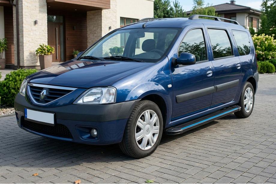 Renault Logan MCV 2005-2013 Side Steps Maya Blue (2 pcs, Aluminum) Image