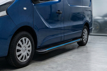 Renault Trafic 2001–2015 Side Steps Maya Blue-Black (2 pcs, Aluminum) Long Wheelbase photo 1