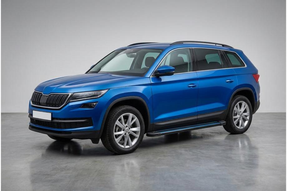 Skoda Kodiaq 2016-2023 Side Steps Maya Blue (2 pcs, Aluminum) Image