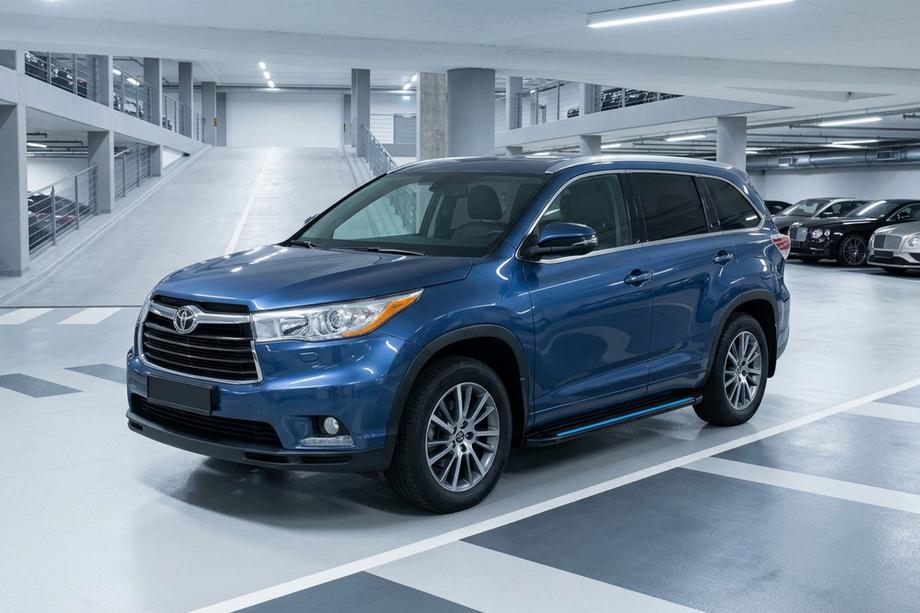 Toyota Highlander 2013-2019 Side Steps Maya Blue (2 pcs, Aluminum) Image