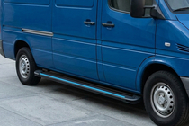 Volkswagen LT 1995-2006 Side Steps Maya Blue (2 pcs, Aluminum) Medium Wheelbase photo 1