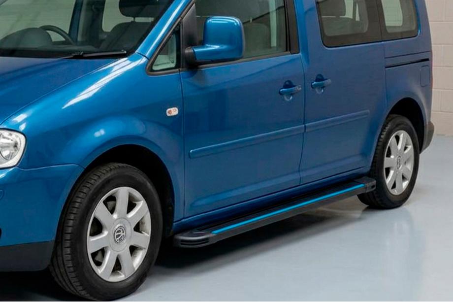Volkswagen Caddy 2010-2015 Side Steps Maya Blue (2 pcs, Aluminum) Maxi Base Image